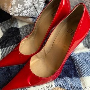 Stuart Weitzman Red Patent Leather Stilletos